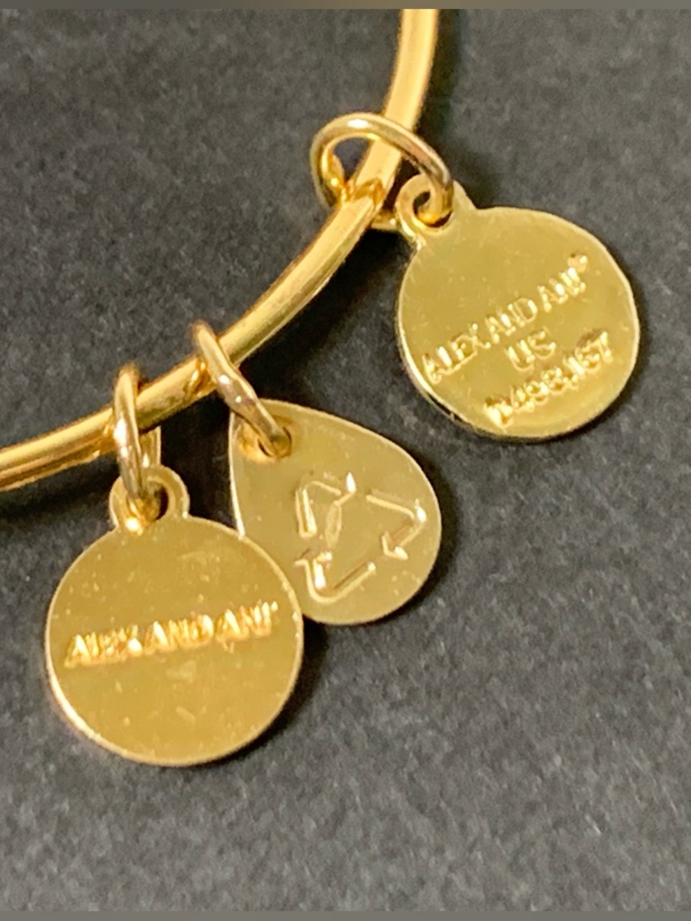 Alex and Ani Gold Tone Bangle Bracelet Guardian Angel Charm - Picture 5 of 6